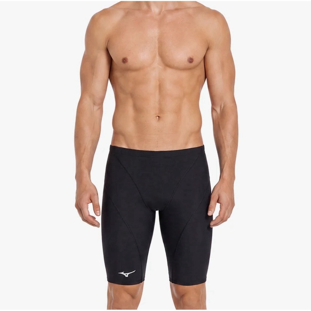 MIZUNO EXER SUIT MEN'S JAMMER SWIMSUIT Size 28 Black Competitive Swim
